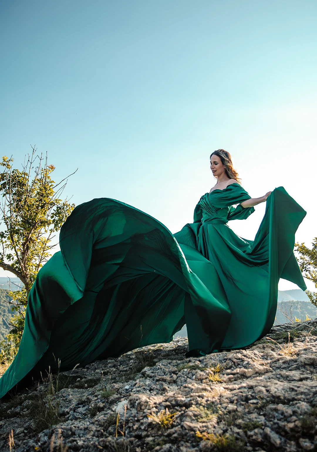 Nadja Sperner, Fotografin aus Filderstadt, zeigt ein Bild einer Frau im grünen Kleid